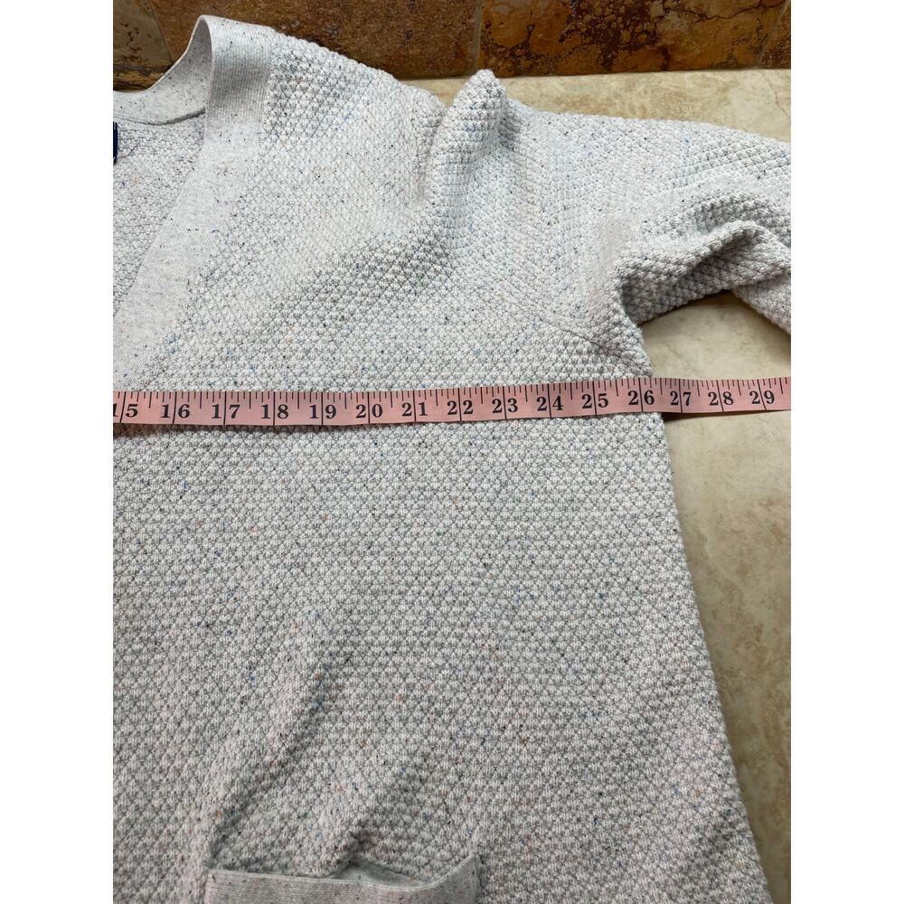 Lands End Cardigan Sweater 3X Cotton Waffle Knit Gray Speckled Long Sleeve - Picture 6 of 9